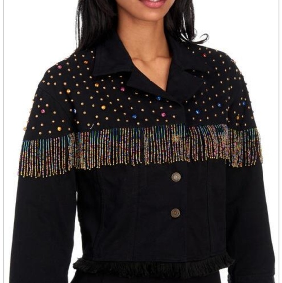 Cristina V Jackets & Blazers - Cristina V•Black crop jacket rhinestones•NWT•Med.